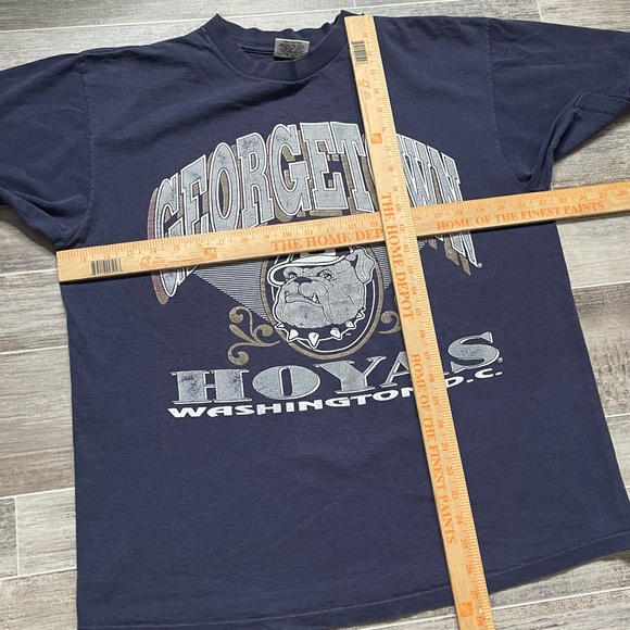 Vintage Georgetown Hoyas Bulldogs T Shirt Single Stitch Washington DC - Picture 7 of 7